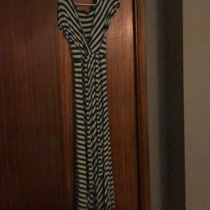 Green & White Chevron Maxi